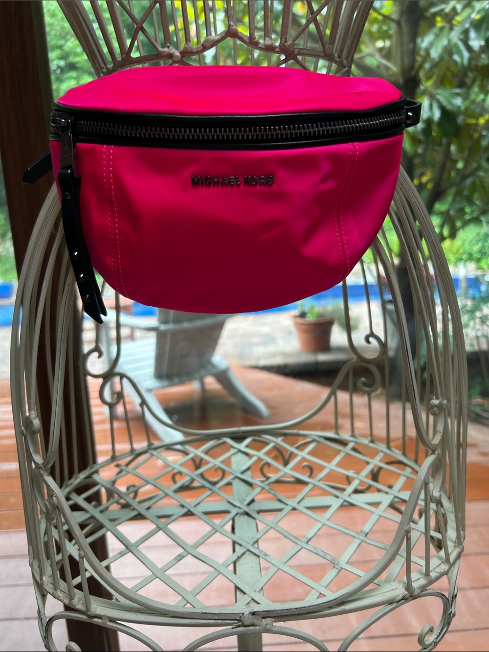 Michael Kors Neon Pink Nylon Crossbody Belt Bag
